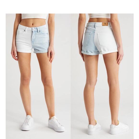 NWT Flying Angel Color Split Demin Shorts Size 9/29 - Picture 1 of 6